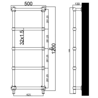 Eastbrook Kennet Dry Element Electric Towel Rail - Chrome - Image 10