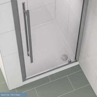 Eastbrook Vantage Plan A Square Shower Tray - White - Image 2
