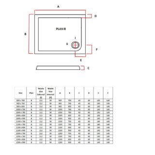 Eastbrook Vantage Plan B Rectangular Shower Tray - White - Image 14