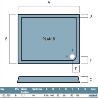 Eastbrook Vantage Plan B Rectangular Shower Tray - White - Image 13