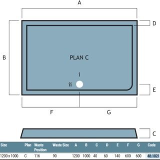 Eastbrook Vantage Plan B Rectangular Shower Tray - White - Image 18