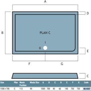 Eastbrook Vantage Plan C Rectangular Shower Tray - White - Image 8