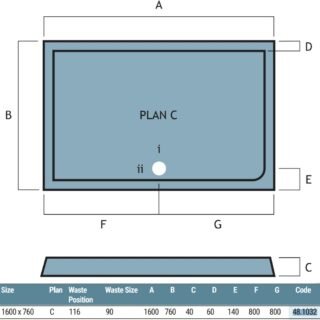 Eastbrook Vantage Plan C Rectangular Shower Tray - White - Image 13