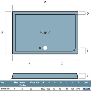 Eastbrook Vantage Plan C Rectangular Shower Tray - White - Image 14