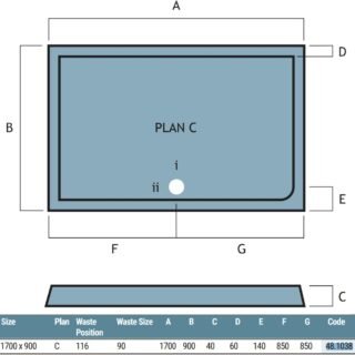Eastbrook Vantage Plan C Rectangular Shower Tray - White - Image 19