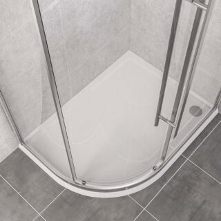Eastbrook Vantage Plan F Offset Quadrant Shower Tray - White - Image 3