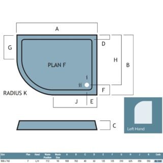 Eastbrook Vantage Plan F Offset Quadrant Shower Tray - White - Image 5