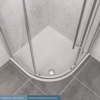 Eastbrook Vantage Plan E Quadrant Shower Tray - White - Image 2