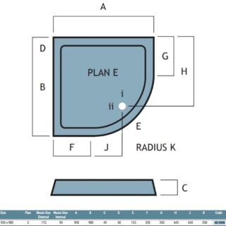 Eastbrook Vantage Plan E Quadrant Shower Tray - White - Image 4
