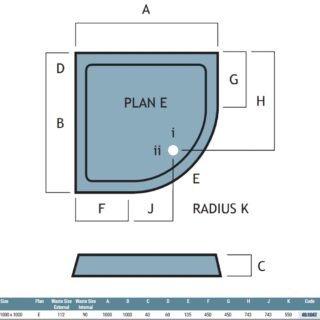 Eastbrook Vantage Plan E Quadrant Shower Tray - White - Image 5