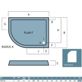 Eastbrook Vantage Plan F Offset Quadrant Shower Tray - White - Image 11