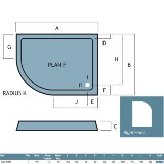 Eastbrook Vantage Plan F Offset Quadrant Shower Tray - White - Image 12