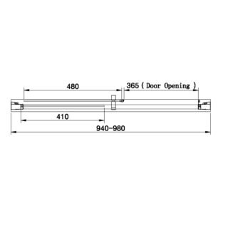 Eastbrook Vantage Easy Clean Sliding Shower Door With Side Panel And Towel Rail - 6mm Glass - Matt Black - Image 2