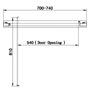 Eastbrook Vantage Easy Clean Pivot Shower Door With Side Panel And Towel Rail - 6mm Glass - Matt Black - Image 3