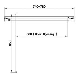 Eastbrook Vantage Easy Clean Pivot Shower Door With Side Panel And Towel Rail - 6mm Glass - Matt Black - Image 4