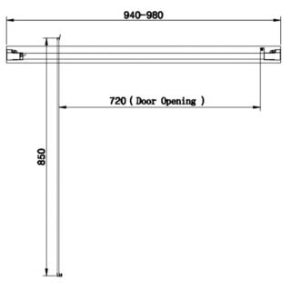 Eastbrook Vantage Easy Clean Pivot Shower Door With Side Panel And Towel Rail - 6mm Glass - Matt Black - Image 6