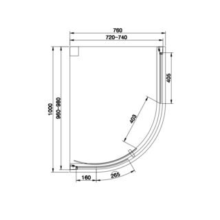 Eastbrook Vantage 1 Door Easy Clean Offset Quadrant Shower Enclosure - 6mm Glass - Matt Black - Image 4