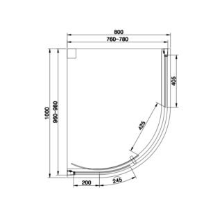 Eastbrook Vantage 1 Door Easy Clean Offset Quadrant Shower Enclosure - 6mm Glass - Matt Black - Image 5