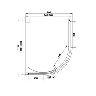 Eastbrook Vantage 1 Door Easy Clean Offset Quadrant Shower Enclosure - 6mm Glass - Matt Black - Image 9