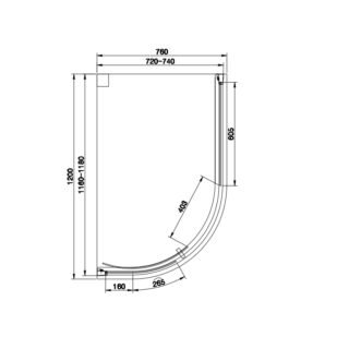 Eastbrook Vantage 1 Door Easy Clean Offset Quadrant Shower Enclosure - 6mm Glass - Matt Black - Image 10