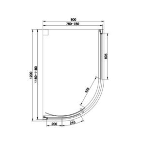 Eastbrook Vantage 1 Door Easy Clean Offset Quadrant Shower Enclosure - 6mm Glass - Matt Black - Image 11