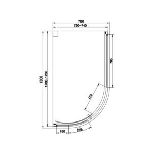 Eastbrook Vantage 1 Door Easy Clean Offset Quadrant Shower Enclosure - 6mm Glass - Matt Black - Image 13