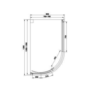 Eastbrook Vantage 1 Door Easy Clean Offset Quadrant Shower Enclosure - 6mm Glass - Matt Black - Image 14