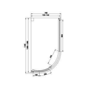 Eastbrook Vantage 1 Door Easy Clean Offset Quadrant Shower Enclosure - 6mm Glass - Matt Black - Image 15