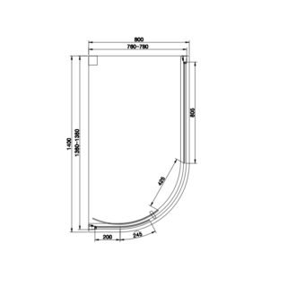 Eastbrook Vantage 1 Door Easy Clean Offset Quadrant Shower Enclosure - 6mm Glass - Matt Black - Image 16