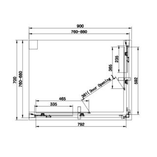 Eastbrook Vantage 1 Door Easy Clean Offset Corner Entry Shower Enclosure - 6mm Glass - Matt Black - Image 2