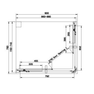 Eastbrook Vantage 1 Door Easy Clean Offset Corner Entry Shower Enclosure - 6mm Glass - Matt Black - Image 3