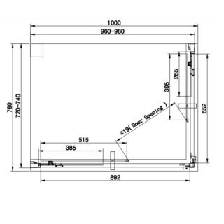 Eastbrook Vantage 1 Door Easy Clean Offset Corner Entry Shower Enclosure - 6mm Glass - Matt Black - Image 5