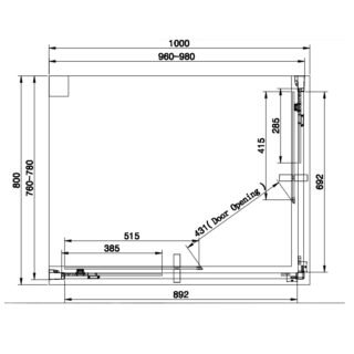 Eastbrook Vantage 1 Door Easy Clean Offset Corner Entry Shower Enclosure - 6mm Glass - Matt Black - Image 6