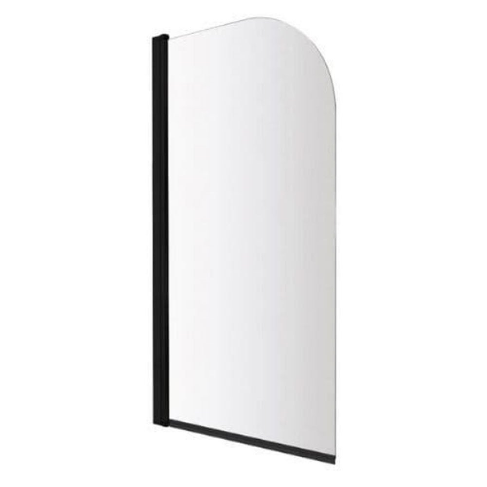 Eastbrook Round Top Radius Bath Screen – 6mm Glass – 1400mm x 800mm - Matt Black