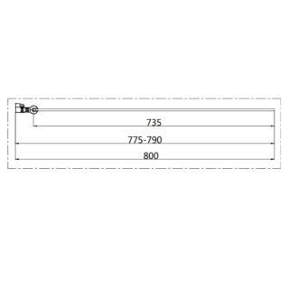 Eastbrook Round Top Radius Bath Screen - 6mm Glass - 1400mm x 800mm - Image 3