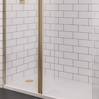 Eastbrook Vantage Flipper Panel Kit - 8mm Glass - 300mm Wide - Brushed Brass - Image 2