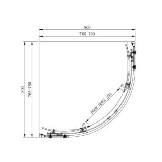 Eastbrook Corniche 2 Door Quadrant Shower Enclosure - 8mm Glass - Matt Black - Image 2