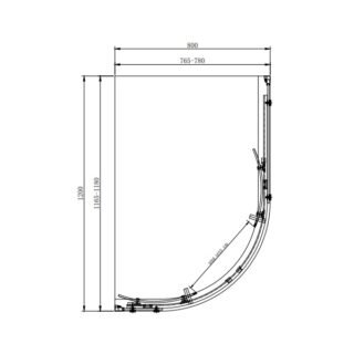 Eastbrook Corniche 2 Door Offset Quadrant Shower Enclosure - 8mm Glass  - Chrome - Image 7