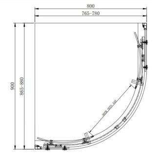 Eastbrook Corniche 2 Door Offset Quadrant Shower Enclosure - 8mm Glass  - Chrome - Image 2