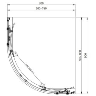Eastbrook Corniche 2 Door Offset Quadrant Shower Enclosure - 8mm Glass  - Chrome - Image 9