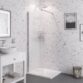 Eastbrook Vantage Fluted Walk-In Wetroom Glass Panel - 8mm Glass - Chrome