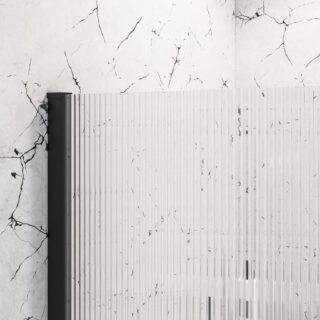 Eastbrook Vantage Fluted Walk-In Wetroom Glass Panel - 8mm Glass - Matt Black - Image 3