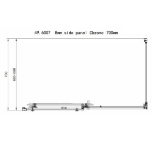 Eastbrook Corniche Semi Frameless Sliding Shower Door With Side Panel - 8mm Glass - Chrome - Image 9