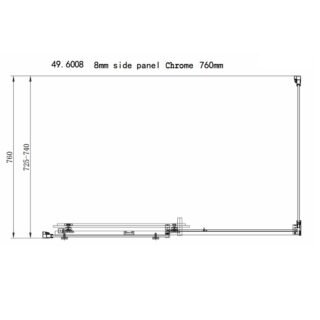 Eastbrook Corniche Semi Frameless Sliding Shower Door With Side Panel - 8mm Glass - Chrome - Image 10