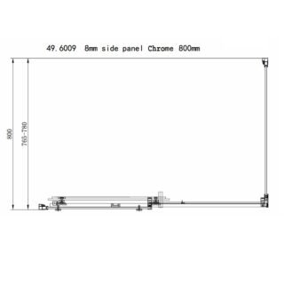 Eastbrook Corniche Semi Frameless Sliding Shower Door With Side Panel - 8mm Glass - Chrome - Image 11
