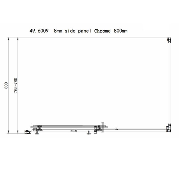 Eastbrook Corniche Semi Frameless Sliding Shower Door With Side Panel - 8mm Glass - Matt Black - Image 11