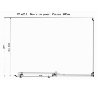 Eastbrook Corniche Semi Frameless Sliding Shower Door With Side Panel - 8mm Glass - Chrome - Image 12