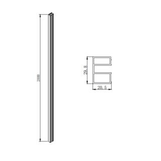 Eastbrook Corniche Sliders Extension Profile - 2000mm High - Image 3