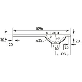 Eastbrook Diamante Cast Worktop - 1100mm Wide - White - Image 3