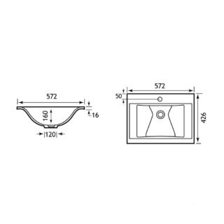 Eastbrook Faro Cast Marble Vanity Basin - 1 TH - White - Image 2